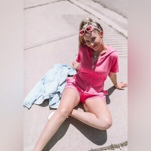 FINAL CLOSET CLEAROUT Smash + Tess XS Birds Papaya Apres Sun Pink Shorts Romper